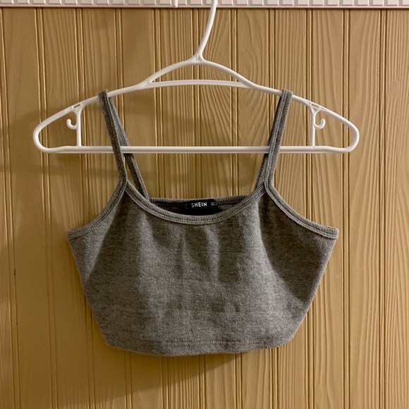 SHEIN Ribbed Heather Knit Cropped Cami Top - Picture 1 of 4